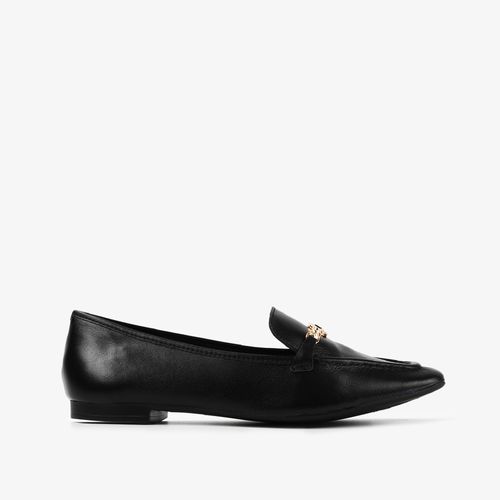 Loafer Bridão Preto Dourado Couro