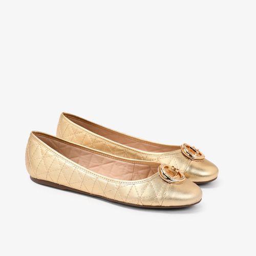 Sapatilha Mandala Dourado Ouro Couro