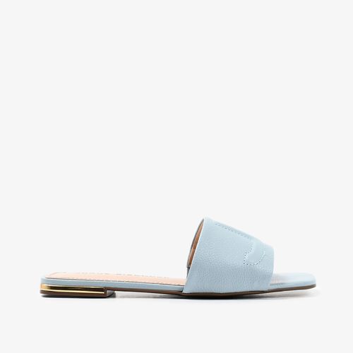 Slide Azul Couro