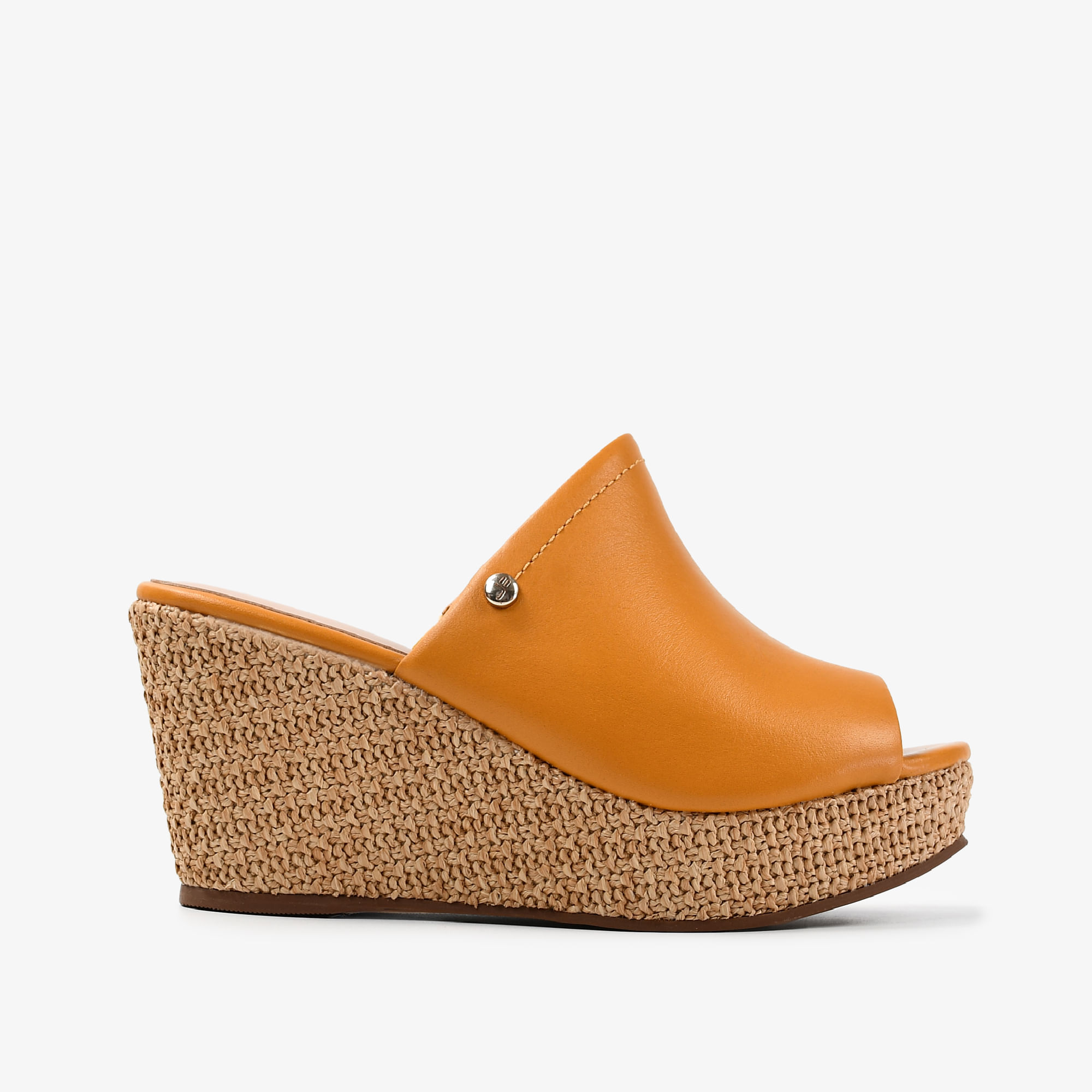 Tamanco Anabela Amarelo Couro - Main Image