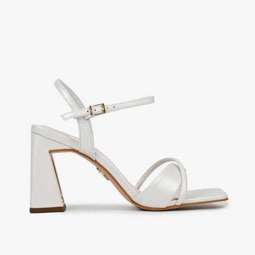 Sandália Branco Say Yes Mandala Jb Couro Acetinado