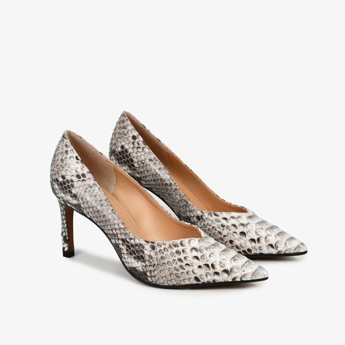 Scarpin Nude Natural Cobra Python Mandala Jb