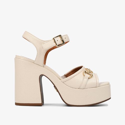 Sandália Plataforma Off White Brulée Couro