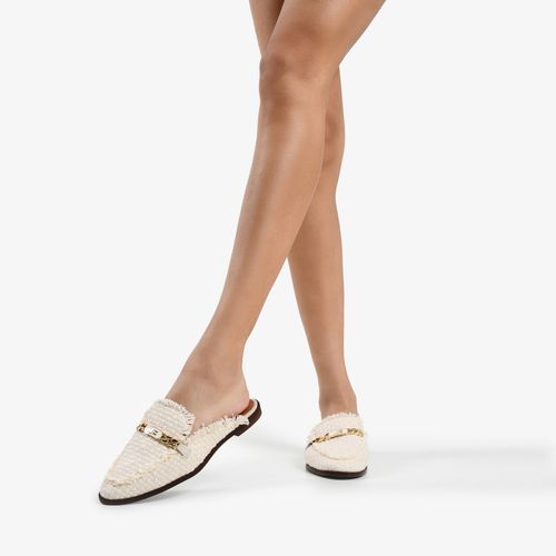 Mule Off White Brulée Tecido Couro