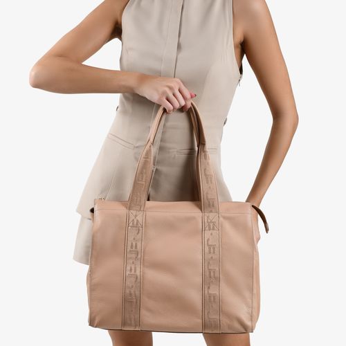 Bolsa Shopping Nude Couro