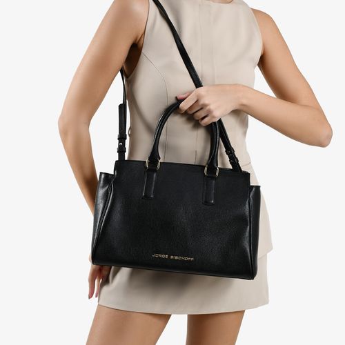 Bolsa Tote Preto Couro