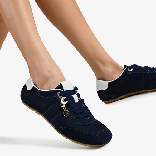 Calçado Fechado Feminino Tênis Couro Camurção Indigo Blue(dalpiaz)