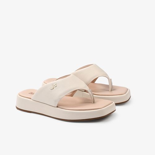 Calçado Aberto Feminino Chinelo Couro Floter Branco (op)