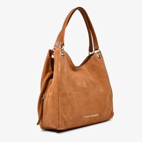 Carry On Feminino Bag Hobo Couro Camurça Nude (op)