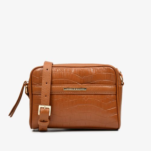 Carry On Feminino Bag Crossbody Couro Croco Nude (op)