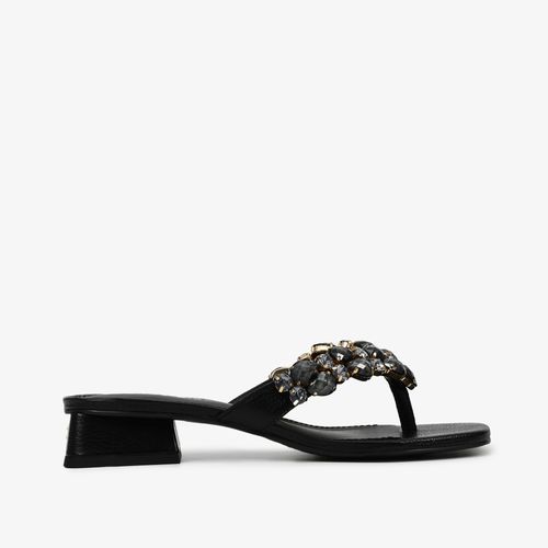 Calçado Aberto Feminino Tamanco Couro Floter Preto (op)