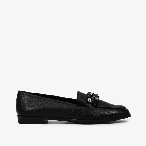 Calçado Fechado Feminino Loafer Couro Floter Preto (op)