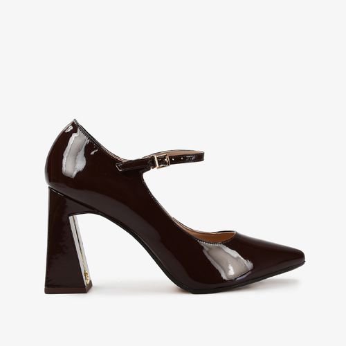Scarpin Marrom Couro Verniz