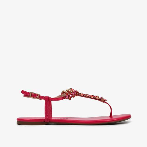 Sandália Rosa Pedraria Couro