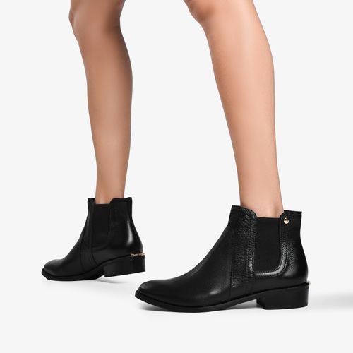 Bota Preto Cano Curto Couro