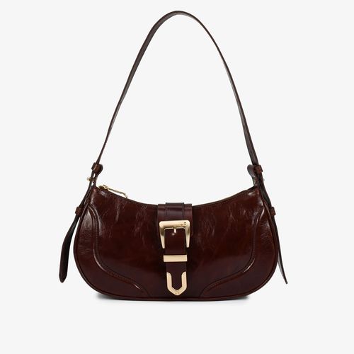 Bolsa Baguete Marrom Florença Couro Caseinado