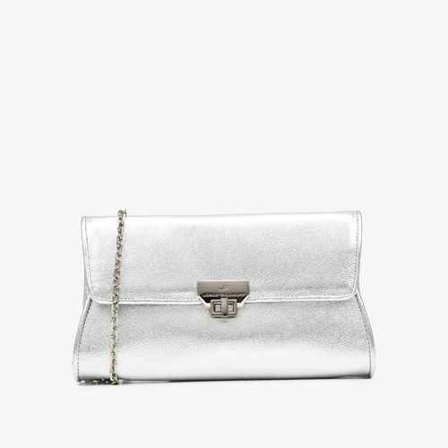 Carry On Feminino Bag Clutch Couro Floter Fresh Metal Prata