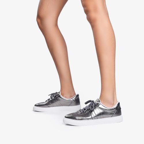 Tênis Cinza Grafite Couro