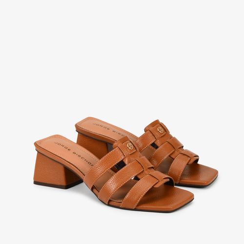 Calçado Aberto Feminino Tamanco Couro Floter Fresh Amendoa