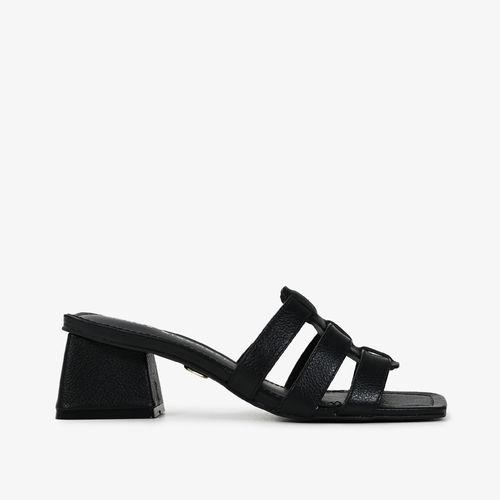 Calçado Aberto Feminino Tamanco Couro Floter Fresh Preto