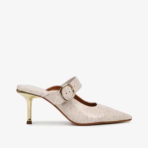 Calçado Fechado Feminino Mule Couro Snake Lusterbrulee