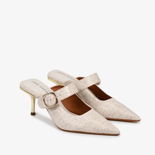 Mule Off White Bruleé Couro