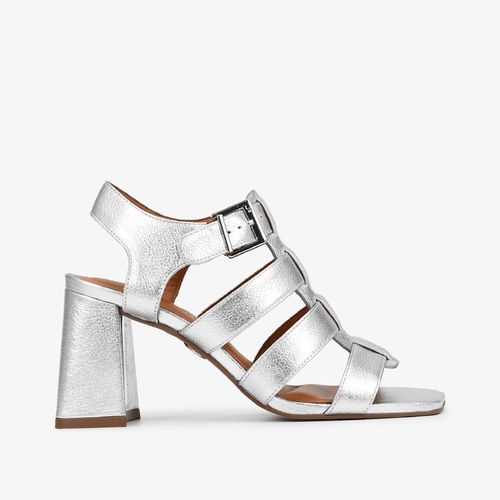 Calçado Fechado Feminino Sandália Couro Floter Fresh Metal Prata