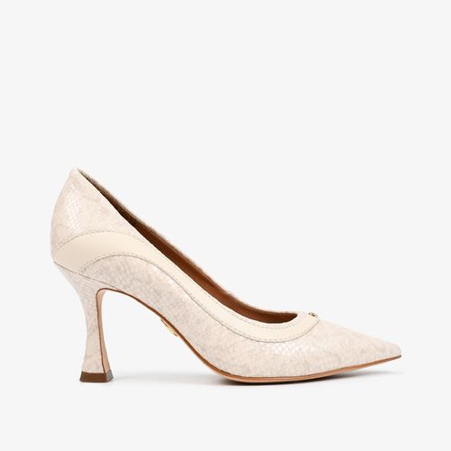 Calçado Fechado Feminino Scarpin Couro Snake Lusterbrulee