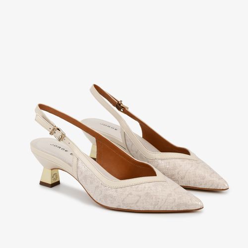 Calçado Fechado Feminino Slingback Couro Snake Lusterbrulee