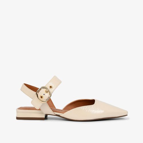 Slingback Off White Bruleé Couro