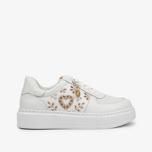 Calçado Fechado Feminino Tênis Couro Floter Fresh Branco