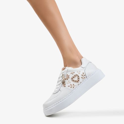 Calçado Fechado Feminino Tênis Couro Floter Fresh Branco