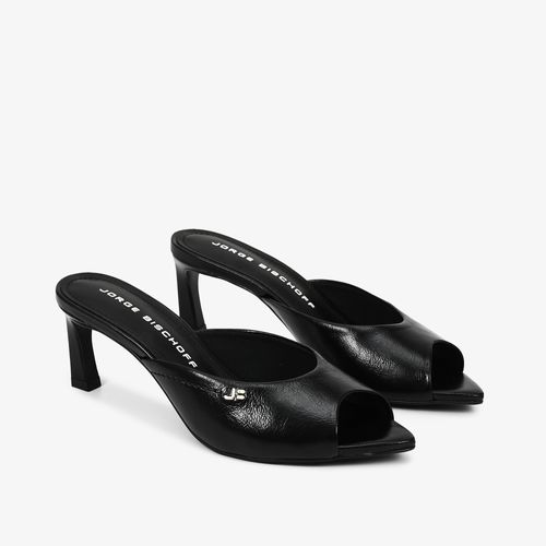 Tamanco Preto Couro Crinkle