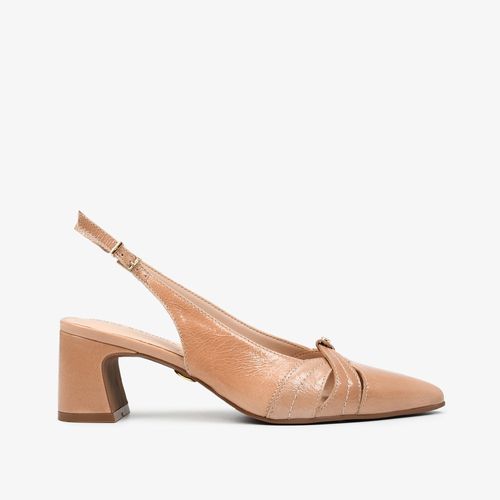 Slingback Nude Couro Caseinado