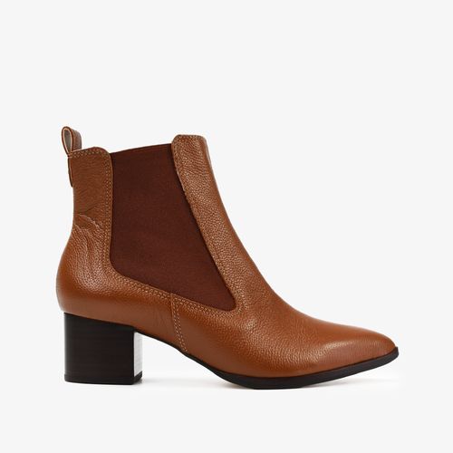 Bota Marrom Caramelo Cano Curto Couro
