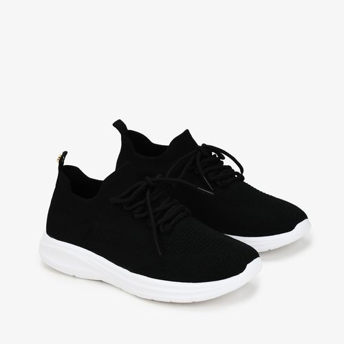 Tênis Casual Preto Knit