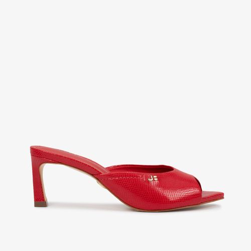 Calçado Aberto Feminino Tamanco Couro Mini Snake Rubi