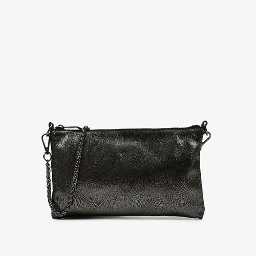Carry On Feminino Bag Hobo Couro Tela Metal Grafite