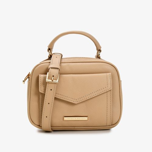 Carry On Feminino Bag Crossbody Couro Liso Nude(op)