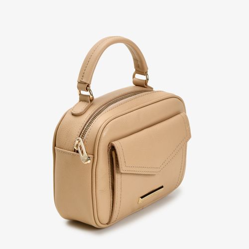 Carry On Feminino Bag Crossbody Couro Liso Nude(op)