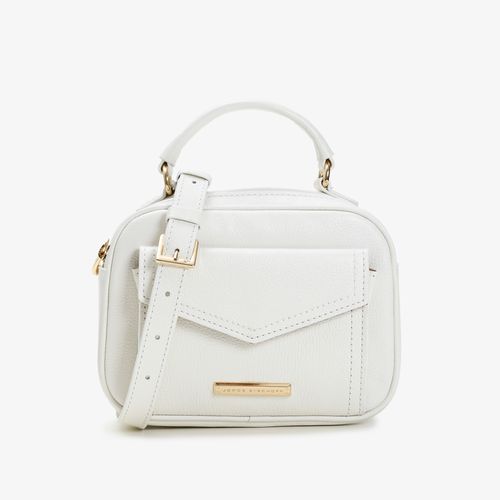 Carry On Feminino Bag Crossbody Couro Liso Off White (op)