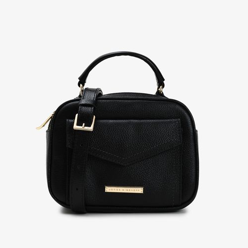 Carry On Feminino Bag Crossbody Couro Liso Preto (op)