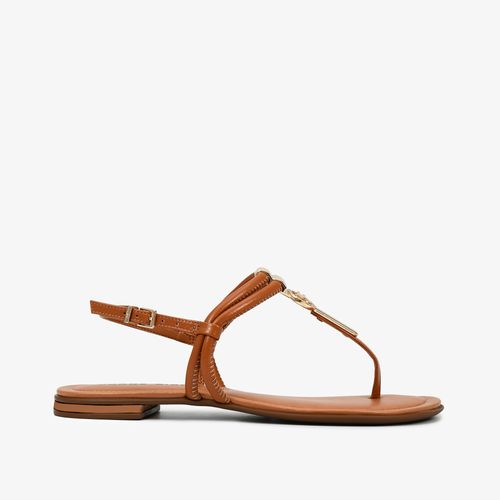 Calçado Aberto Feminino Sandália Couro Floter Fresh Amendoa