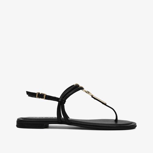 Calçado Aberto Feminino Sandália Couro Floter Fresh Preto