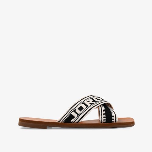 Flat Slide Preto Off White Gorgorão