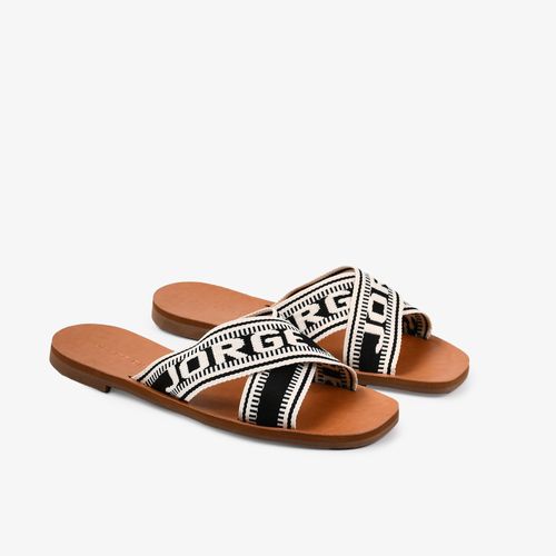 Flat Slide Preto Off White Gorgorão