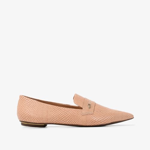 Sapatilha Nude Bico Fino Couro