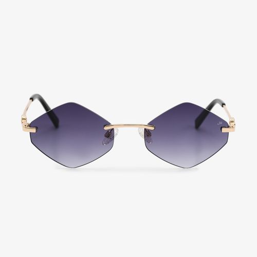 Óculos Ousada Solar Hexagonal Cinza Degradê Dourado