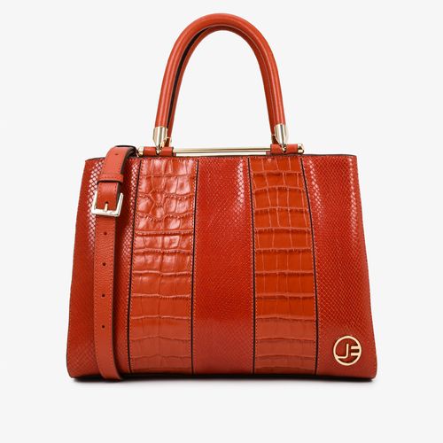 Bolsa Tote Caramelo Andina Couro Croco