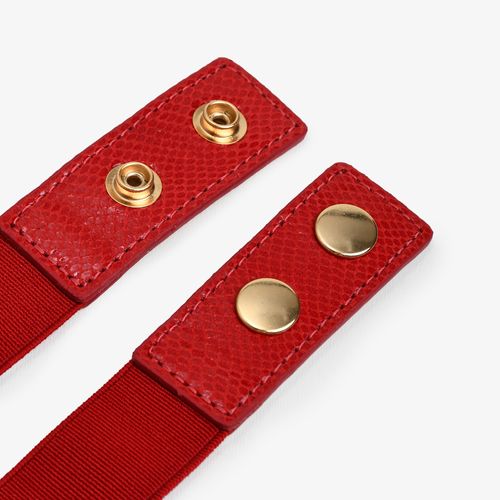 Cinto Vermelho Rubi Laço Snake Couro